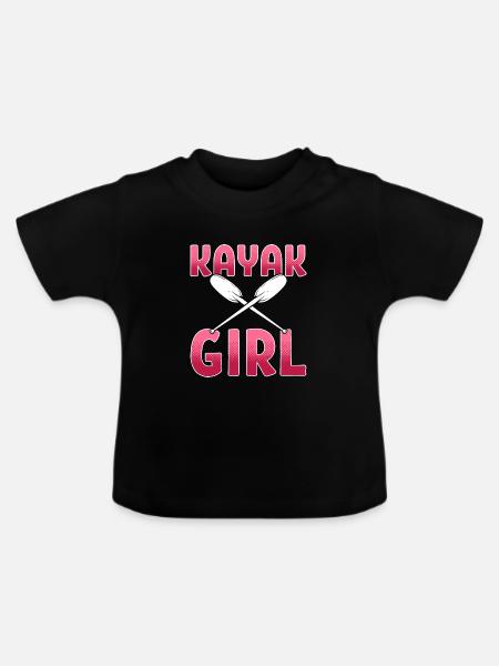 Kajak Kajakfahren - Baby Bio-T-Shirt mit Rundhals - Schwarz