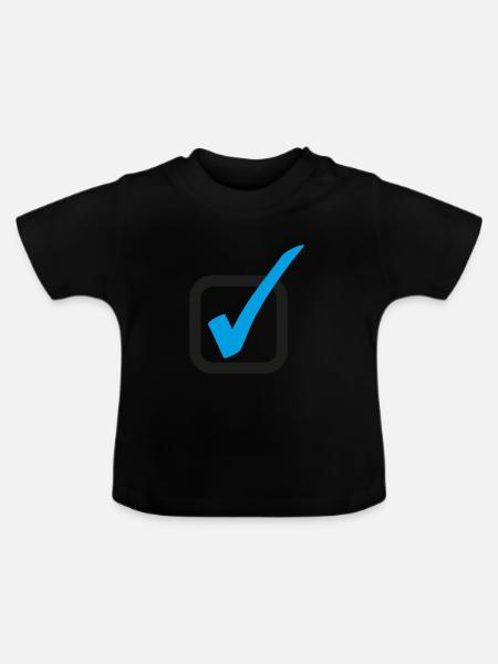 Häkchen - Baby Bio-T-Shirt mit Rundhals - Schwarz