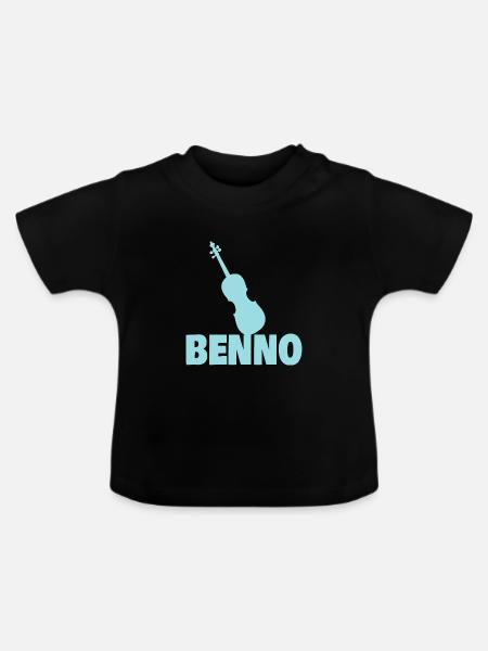 Benno als Bratsche - Baby Bio-T-Shirt mit Rundhals - Schwarz