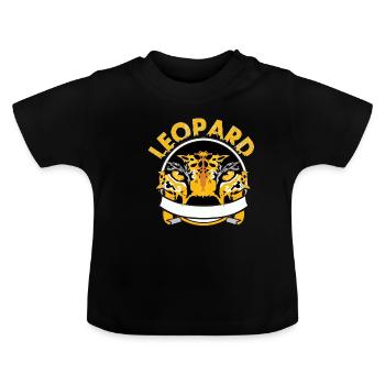 leopard - Baby Bio-T-Shirt mit Rundhals - Schwarz - Vorne