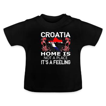 Croatie - T-shirt bio col rond Bébé - noir - Devant