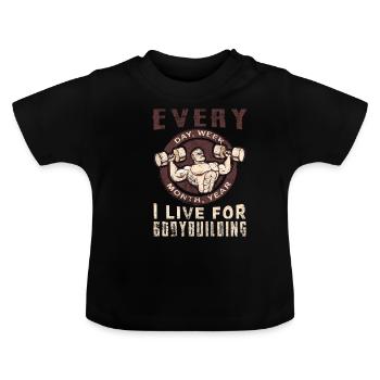 body building - Baby Organic T-Shirt with Round Neck - black - Front