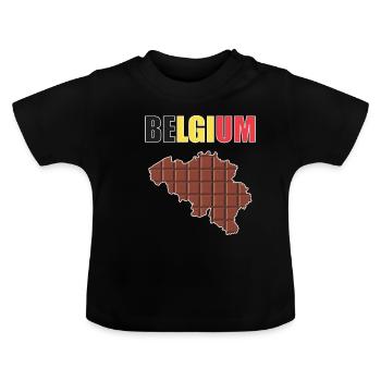 Belgium - Baby Organic T-Shirt with Round Neck - black - Front