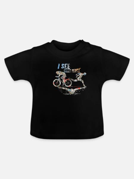 Triathlon sport - Baby Bio-T-Shirt mit Rundhals - Schwarz