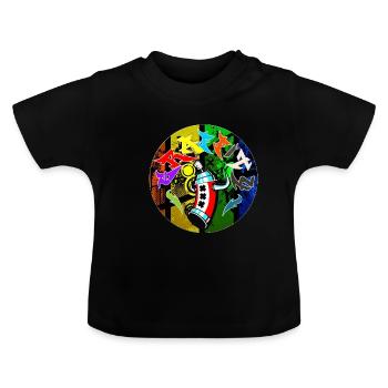 Graffiti graffiti - T-shirt bio col rond Bébé - noir - Devant