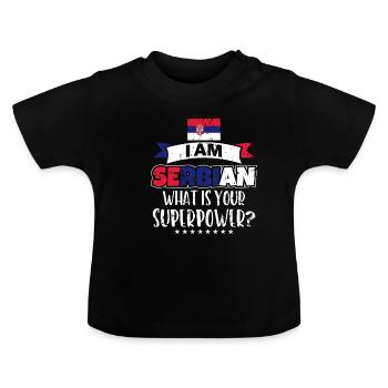 Serbien - Baby Bio-T-Shirt mit Rundhals - Schwarz - Vorne
