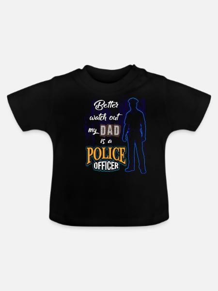 policja - Ekologisk T-shirt med rund hals baby - svart
