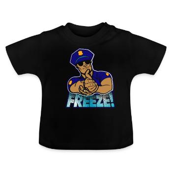 police - T-shirt bio col rond Bébé - noir - Devant