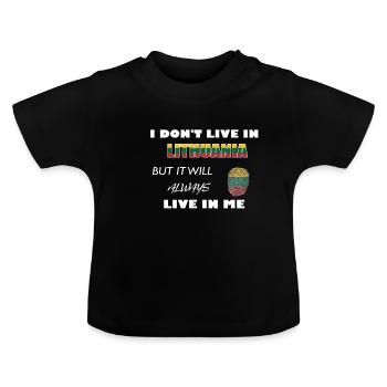 Lituanie UE - T-shirt bio col rond Bébé - noir - Devant