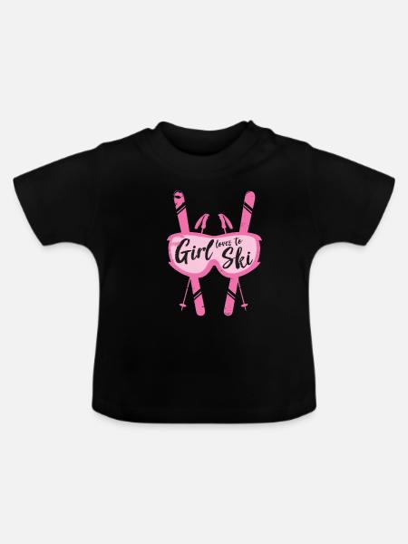 Ski - Baby Bio-T-Shirt mit Rundhals - Schwarz
