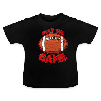 American football - Baby Bio-T-Shirt mit Rundhals - Schwarz - Vorne