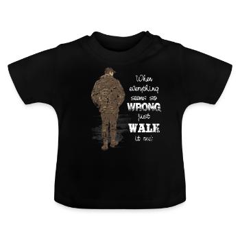 Walking and hiking - Baby Organic T-Shirt with Round Neck - black - Front
