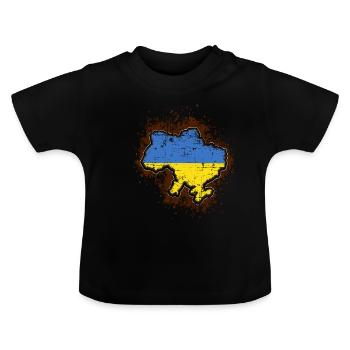 Ukraine - T-shirt bio col rond Bébé - noir - Devant
