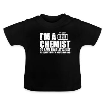 Chimistes - T-shirt bio col rond Bébé - noir - Devant