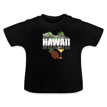 Hawaï - T-shirt bio col rond Bébé - noir - Devant