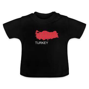Turkey - Baby Organic T-Shirt with Round Neck - black - Front