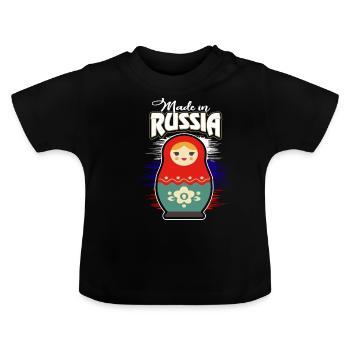 Russie - T-shirt bio col rond Bébé - noir - Devant