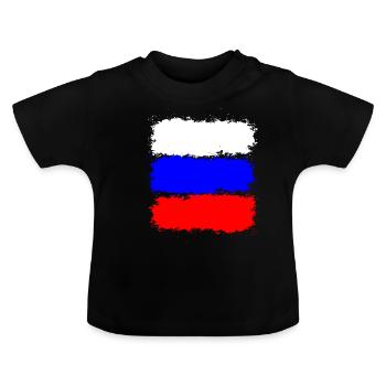 Russie - T-shirt bio col rond Bébé - noir - Devant