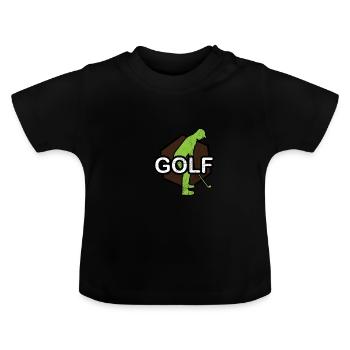 Golf - Golfen - Golfer - Baby Bio-T-Shirt mit Rundhals - Schwarz - Vorne