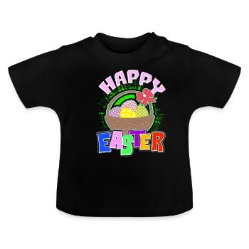 Ostern - Baby Bio-T-Shirt mit Rundhals - Schwarz - Vorne