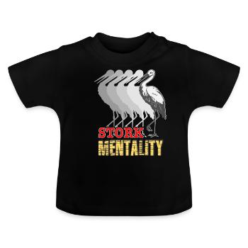 Storch - Baby Bio-T-Shirt mit Rundhals - Schwarz - Vorne