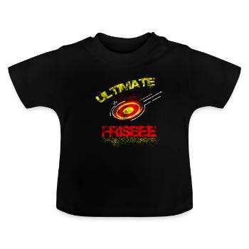 frisbee - T-shirt bio col rond Bébé - noir - Devant