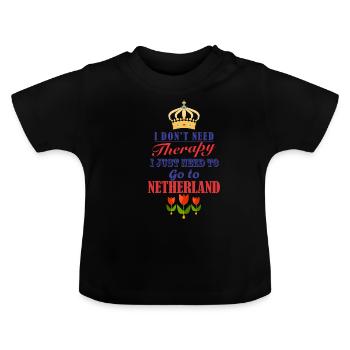 Netherlands - Baby Organic T-Shirt with Round Neck - black - Front