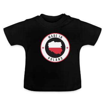 Pologne - T-shirt bio col rond Bébé - noir - Devant