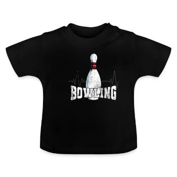 Bowling Kegeln Sport Geschenk - Baby Bio-T-Shirt mit Rundhals - Schwarz - Vorne