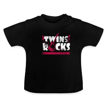 Gémeaux - T-shirt bio col rond Bébé - noir - Devant
