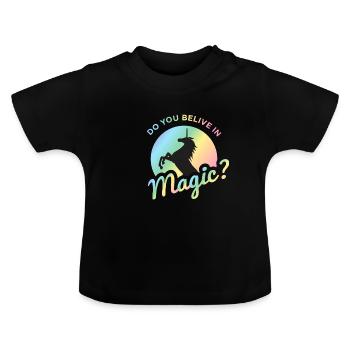 Licorne Licorne - T-shirt bio col rond Bébé - noir - Devant