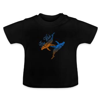 baleine baleine - T-shirt bio col rond Bébé - noir - Devant