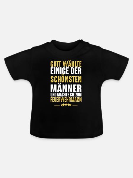 Feuerwehrmann - Baby Bio-T-Shirt mit Rundhals - Schwarz
