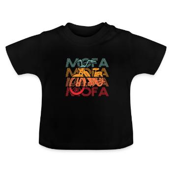 Moped Moped Moped Driver Moped Rider - Baby Organic T-Shirt with Round Neck - black - Front