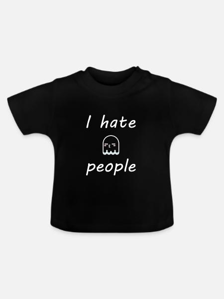 Ich hasse Leute - Baby Bio-T-Shirt mit Rundhals - Schwarz