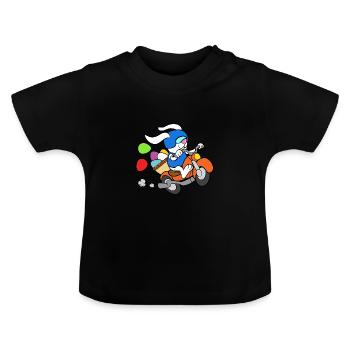 Ostern Osterhase - Baby Bio-T-Shirt mit Rundhals - Schwarz - Vorne