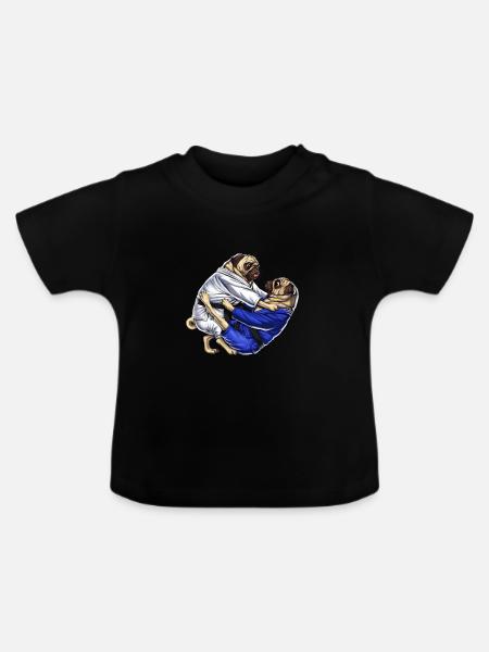 Jiu-Jitsu Möpse - Baby Bio-T-Shirt mit Rundhals - Schwarz