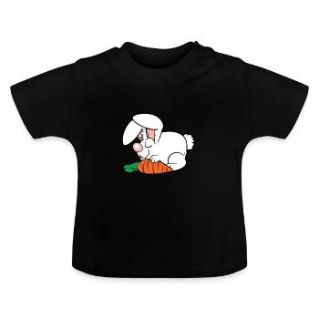 Ostern Osterhase - Baby Bio-T-Shirt mit Rundhals - Schwarz - Vorne