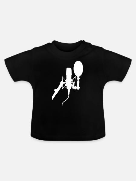 Mikrofon - Baby Bio-T-Shirt mit Rundhals - Schwarz