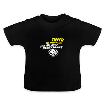 Auto Tuning tiefer gelegt IQ Autliebhaber Geschenk - Baby Bio-T-Shirt mit Rundhals - Schwarz - Vorne