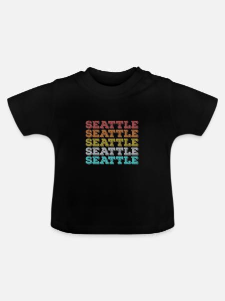Seattle Retro - Baby Bio-T-Shirt mit Rundhals - Schwarz