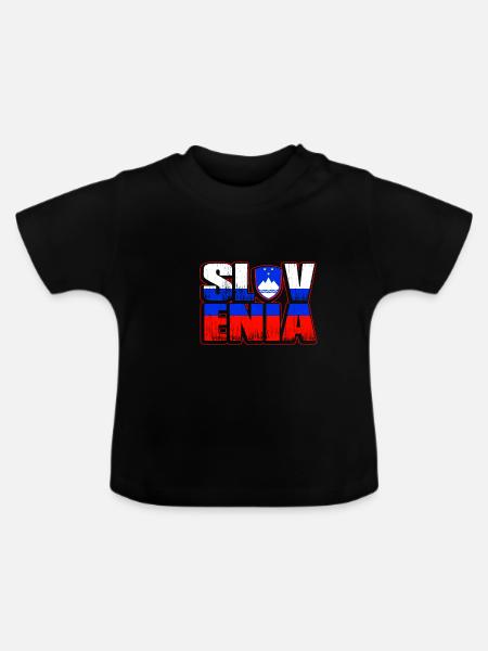 Slowenien - Baby Bio-T-Shirt mit Rundhals - Schwarz