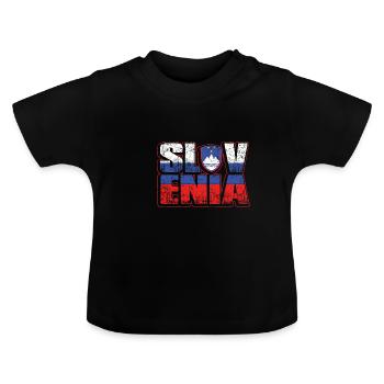 Slovénie - T-shirt bio col rond Bébé - noir - Devant