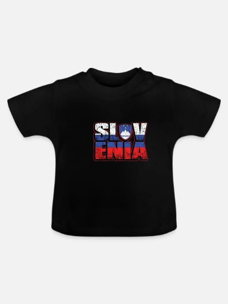 Slowenien - Baby Bio-T-Shirt mit Rundhals - Schwarz