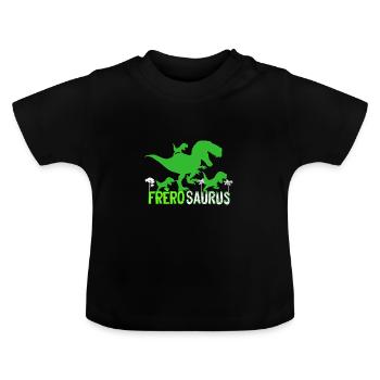 Frèrosaurus Cadeau Drôle Grand Frère Dinosaure - T-shirt bio col rond Bébé - noir - Devant