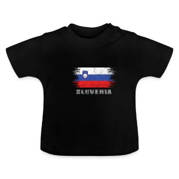 Slovénie - T-shirt bio col rond Bébé - noir - Devant