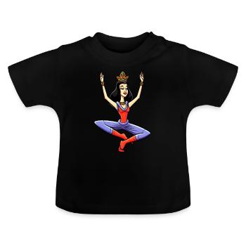 Prinzessin Yogi - Baby Bio-T-Shirt mit Rundhals - Schwarz - Vorne