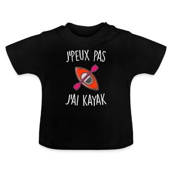 J'peux pas j'ai kayak - T-shirt bio col rond Bébé - noir - Devant
