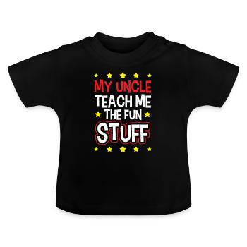 Cadeau bébé oncle oncle oncle brorson neveu - T-shirt bio col rond Bébé - noir - Devant