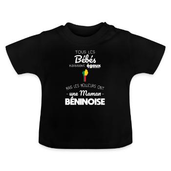 Bébés égaux meilleurs ont une maman Béninoise - T-shirt bio col rond Bébé - noir - Devant
